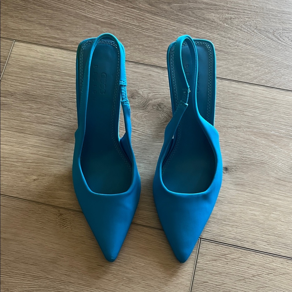 ASOS Vibrant Blue Slingback Heels - Picture 6 of 9